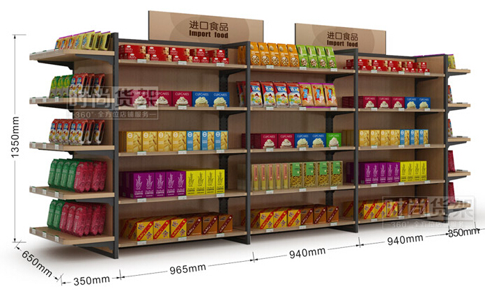 超市貨架_雙面食品貨架
