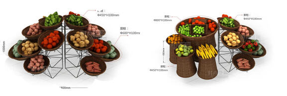 超市貨架_果蔬促銷筐