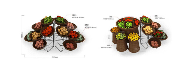 超市貨架_果蔬展示籃